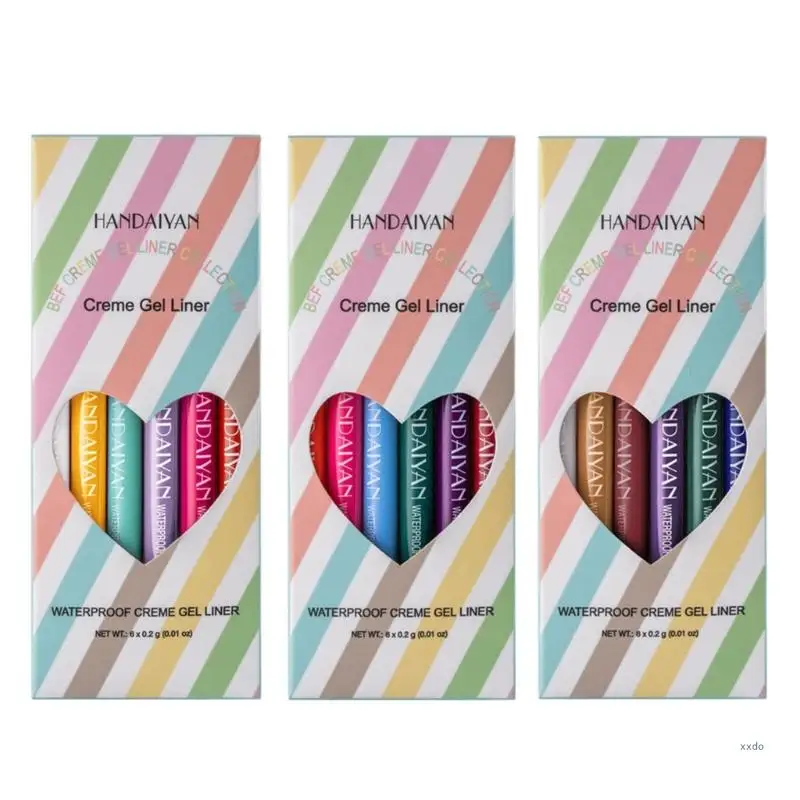 

6 цветов крем-гель подводка для глаз длительный косметический водонепроницаемый женский макияж глаз