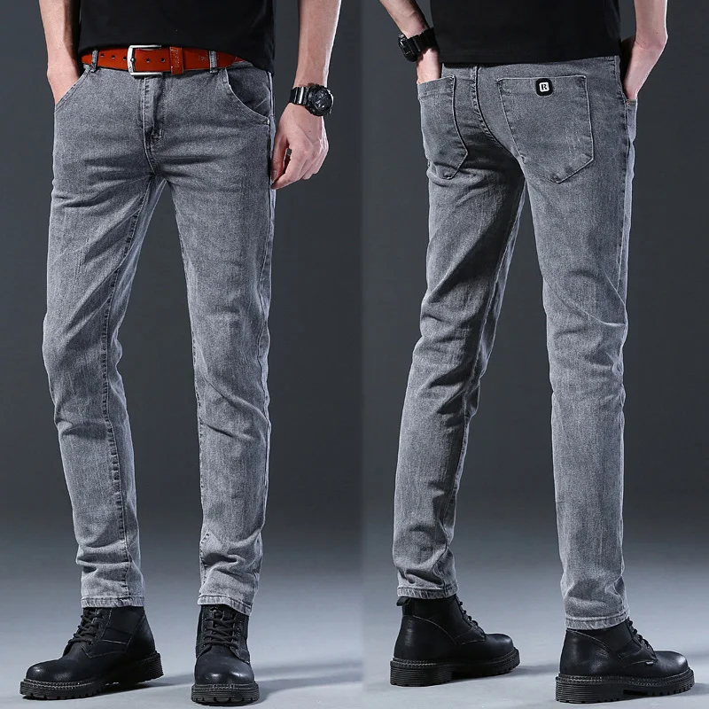 Trendy Men Retro Washed Snowflake Slim Fit Classic Jeans Male Casual Street Skateboarding Denim Pants Stretch Skinny Trousers 6