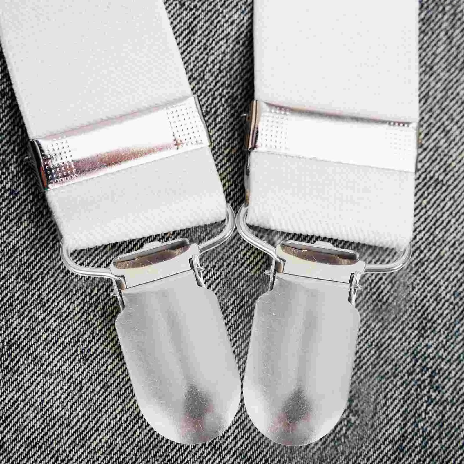 20pcs Pacifier Suspender Clips With Strap Hooks Hanging Neck Adjustable Pants Suspenders Braces Clips Strap Dress Pants 20mm
