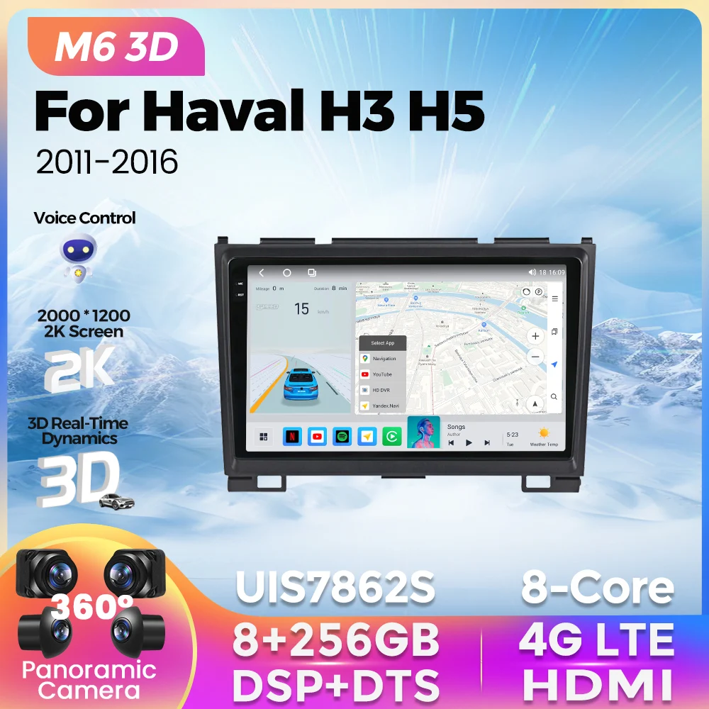 

NEW 2K M6 Pro Plus 3D Car Radio For GREAT WALL Hover Haval H3 H5 2011 - 2016 Multimedia Player GPS Navi For Carplay Android Auto