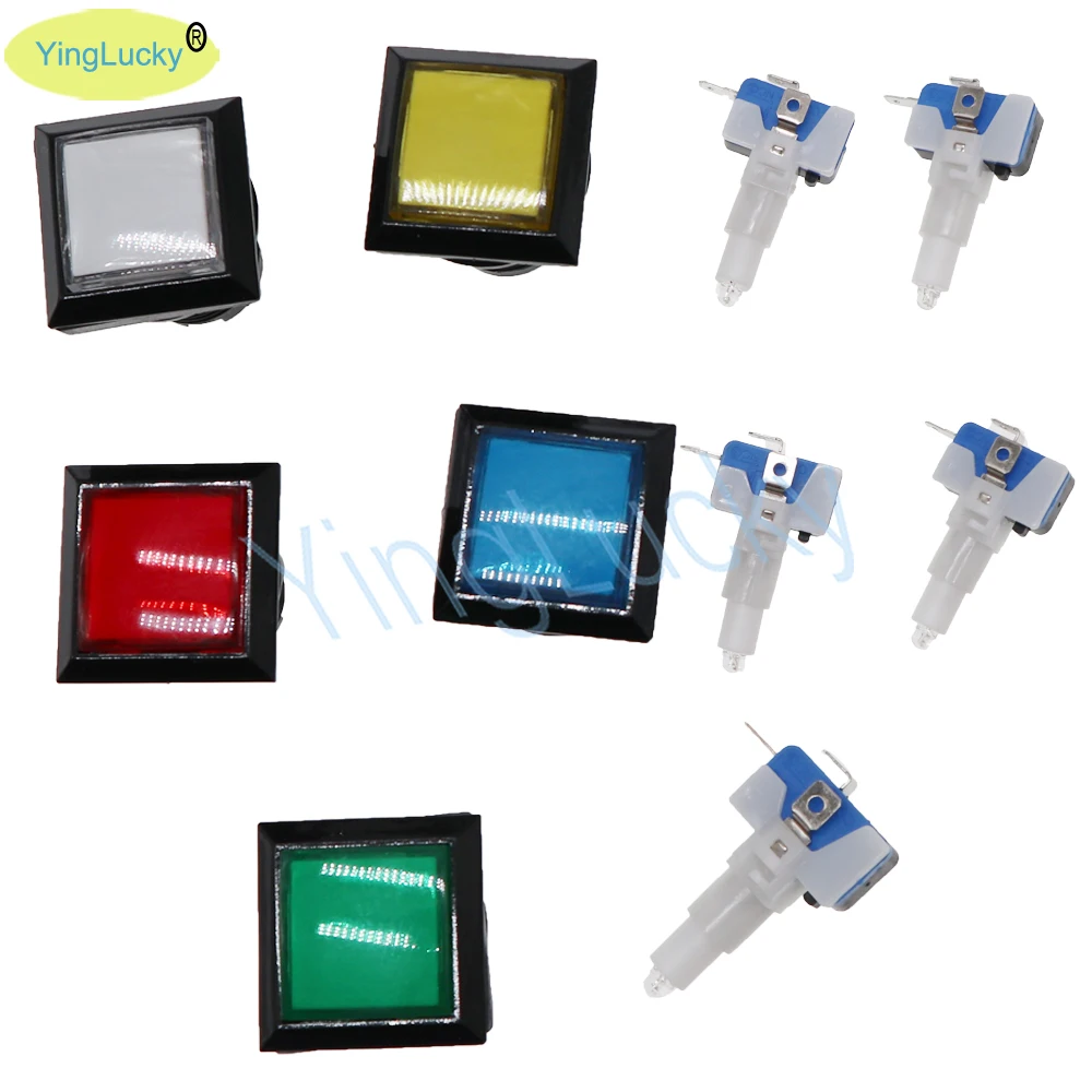 Yinglucky Pulsante Arcade Colorato Pulsante Sanwa Pulsante Arcade Interruttore Luce Led Colorato Grande Rotondo Arcade Videogioco Accessori