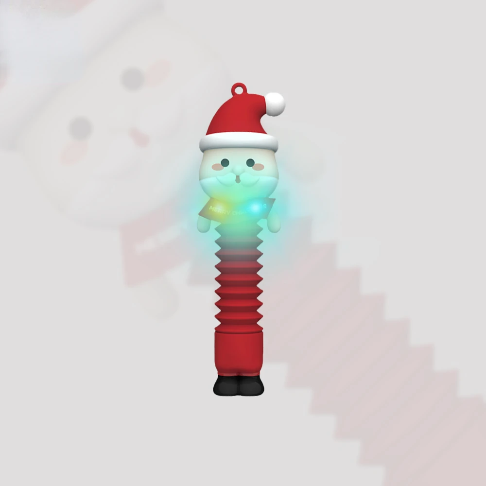 Christmas Decompression Telescopic Pop Tubes Fidget Toys Sensory Toy Swing Cool Light Lifelike Shape for Stress Anxiety Relief 5