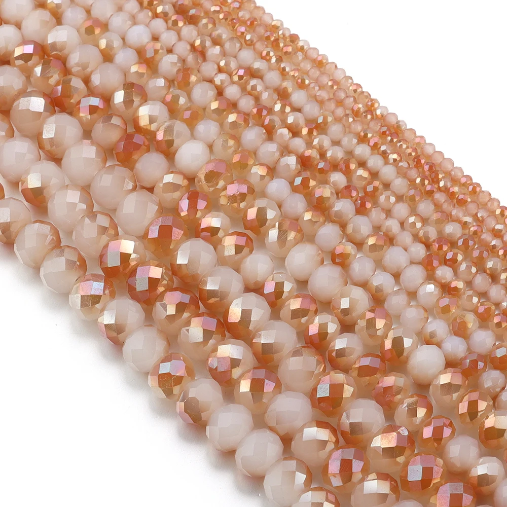 Round Faceted Colorful Glass Beads for Jewelry Making and DIY Projects