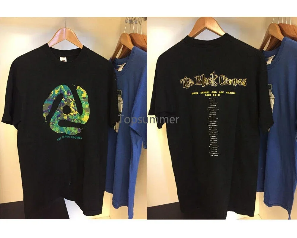 

Blacks Crowes 96-97 Tour 2 Sided Reprint Basic Black Unisex T Shirt Nh758