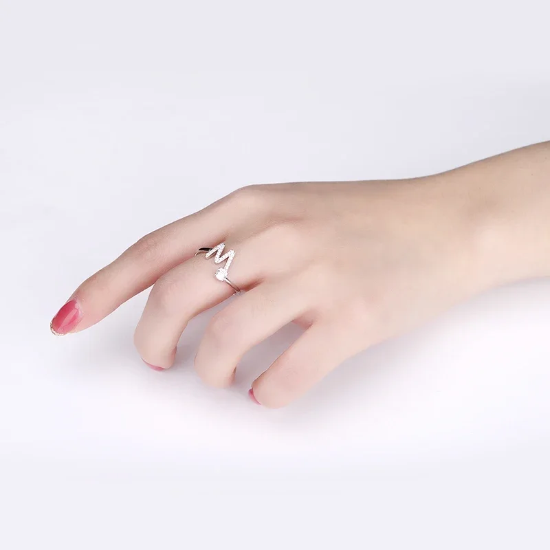 925 Sterling Silver Adjustable Letter A-Z Alphabet Adjust Open Rings For Women Bridal Wedding Wholesale Indie Anillos 2024 New 6