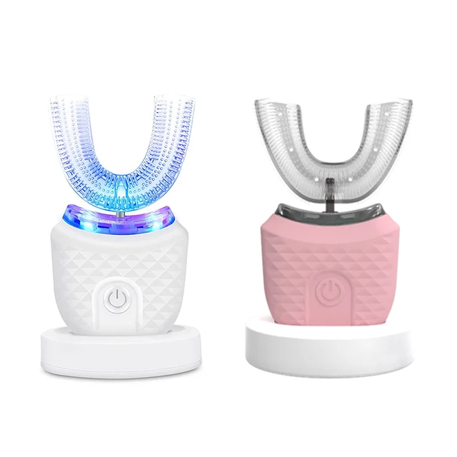 Electric U Shape Adults Toothbrush 3 Modes IPX7 Waterproof Teeth Whitening Device Smart Charging Dock 6