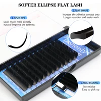 Lashonly Matte Ellipse Eyelash Extension Split Tips Super Soft False Lashes Black Mega Volume Faux Mink Light Weight Flat Lashes 2