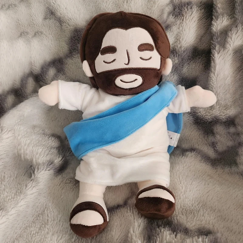 New Baby Soothing Breathing Jesus Plush Toy Jesus Doll Four-gear Adjustment Children Music Sleep Companion Christmas Toy Gifts plush doll plush toys