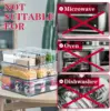 Stackable Refrigerator Organizer Bins with Lids, BPA-Free Produce Fruit Storage Containers for Storage Clear for Food 6
