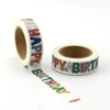 1PC. 10M Decor HAPPY BIRTHDAY Japanese Washi Tape Mask Paper DIY Scrapbooking Adhesive Sticky Tape Cute Journaling Stationery 1