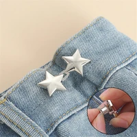 1 Pair Lovely Star Shape Trousers Waist Buckles Adjustable Metal Waist Tightener Snap Button Adjuster Pants Pin Clips 1