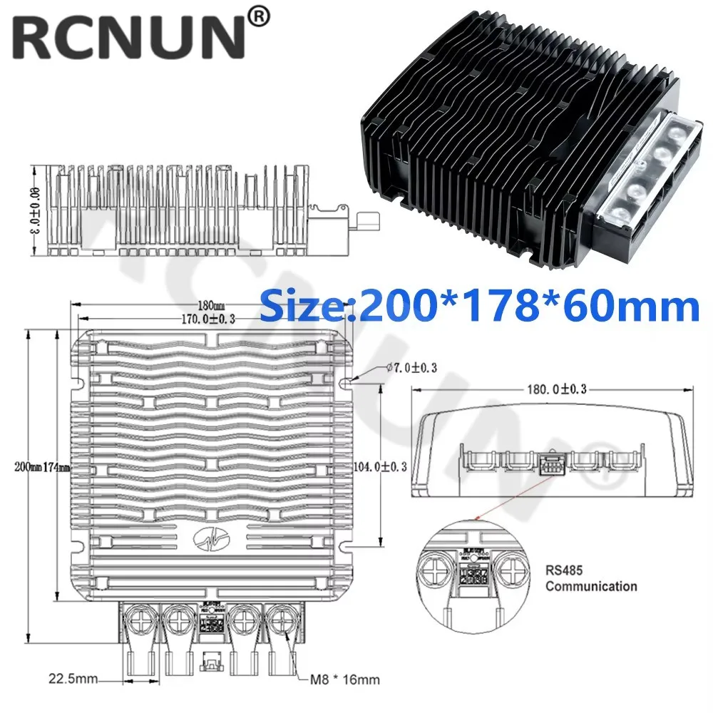 DC 10-60V 12V 24V 36V 48V를 DC 14.6V 29.2V 43.8V 58.4V 1500W로 변환하는 LiFePO4 리튬 배터리 충전기 RV 차량용 양방향 시리즈