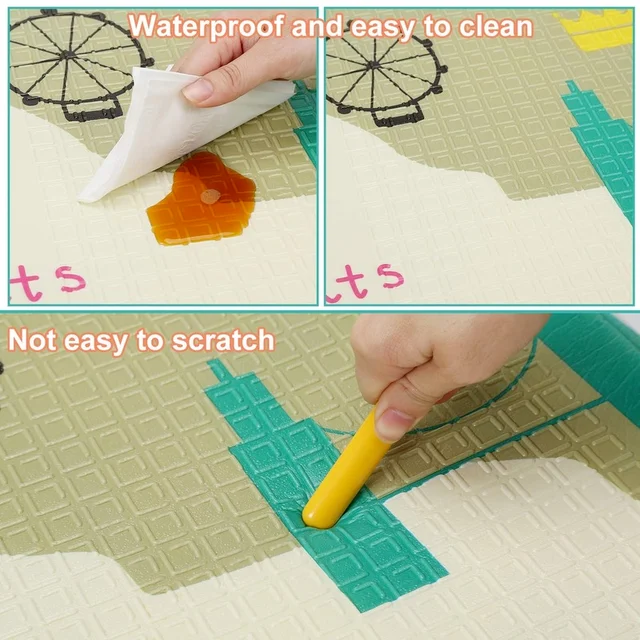 1cm Thick Foldable Floor Baby Play Mats Kids Playmat Crawling Carpet Children Toddler Thermal Rug Game Pad Foam Educational Toys 6