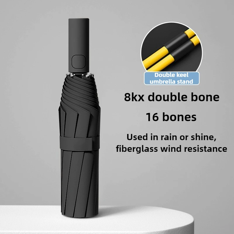 UPF50+ Large Size 16Bone Umbrella Folding Automatic Anti UV Rain Sun Umbrella Portable Windproof Light Women Men Parasol