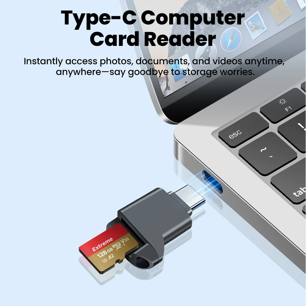 미니 타입 C 카드 리더, 타입 C to TF 메모리 카드 리더, USB2.0 고속 카드 리더 (PC, 노트북, 아이폰17, 16, 삼성용)