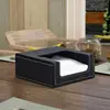 PU Leather Square Cocktail Napkin Holder Paper Serviette Dispenser Tissue Box 11UA 4