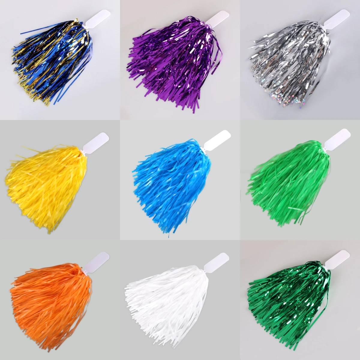 Kids Cheerleading Pom Poms with Handle Cheer Balls Gold Yellow Pink Red Green Blue Women Girls Pompoms Accessories Party Decor