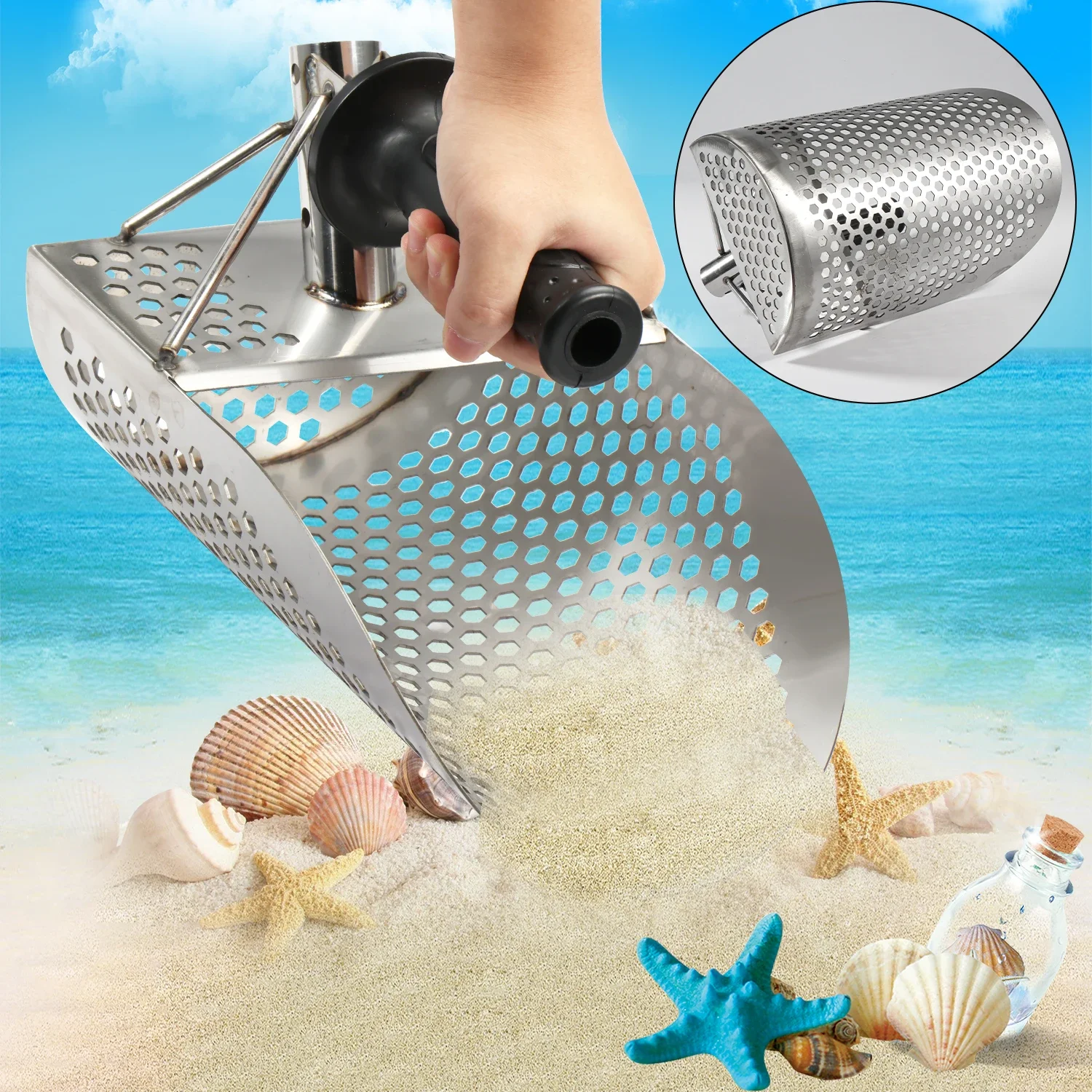 Pelle A Pellet Ensemble De Pelle à Sable Et Truelle De Détection De Métaux, Capacité Légère De 1/2 Gallon Prise En Main Confortable Robuste Pour La Plage Pelle Granules