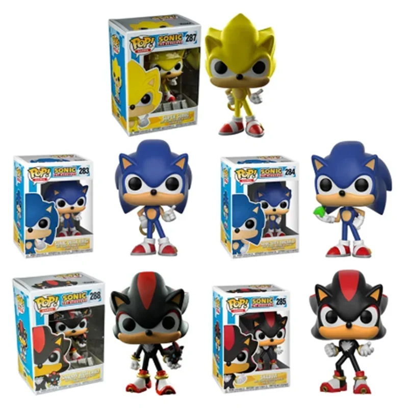 thumbnail image 4 of Nuevos juguetes de vinilo FUNKO POP SUPER SONICs con anillo n.º 283 EMERALD n.º 284 SHADOW n.º 285, modelo de figura de acción coleccionable para regalo de niños, 4 of 5