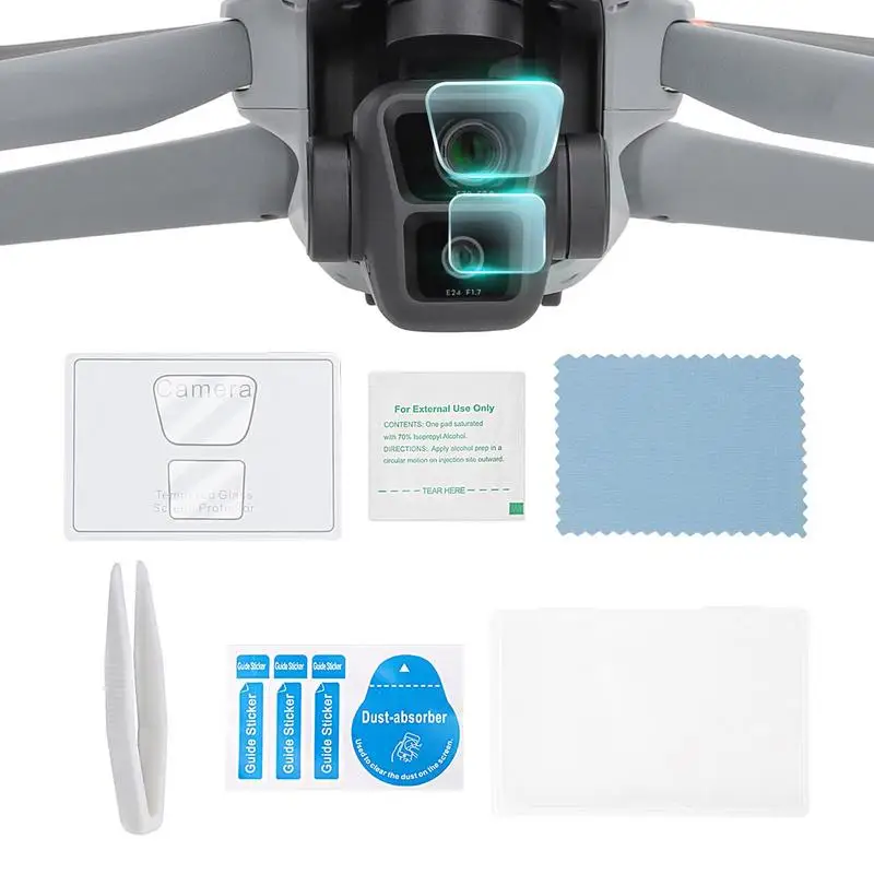 

1/2 комплект Защитная пленка для HD экрана для DJI Air 3 9H HD закаленное стекло с защитой от царапин пленка для объектива для Дронов защитный аксессуар