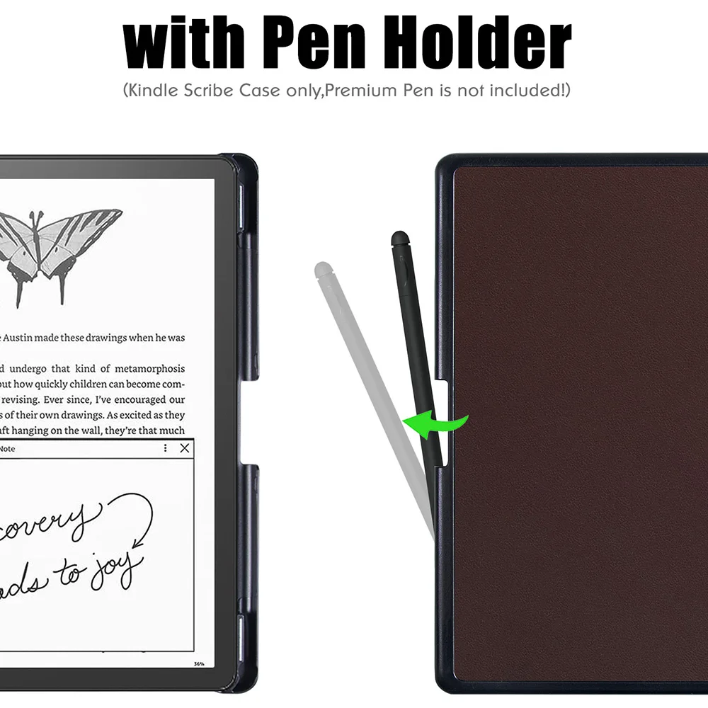 Fino para Kindle Scribe Capa de Couro pu Premium com Suporte de Caneta Sono e Despertar Automáticos 102 in 2023 Case - Imagem 4