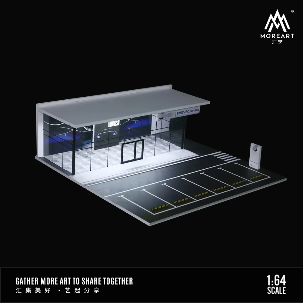 TimeMicro&MoreArt 1:64 M Power theme assembled version of the car showroom lighting scene 3