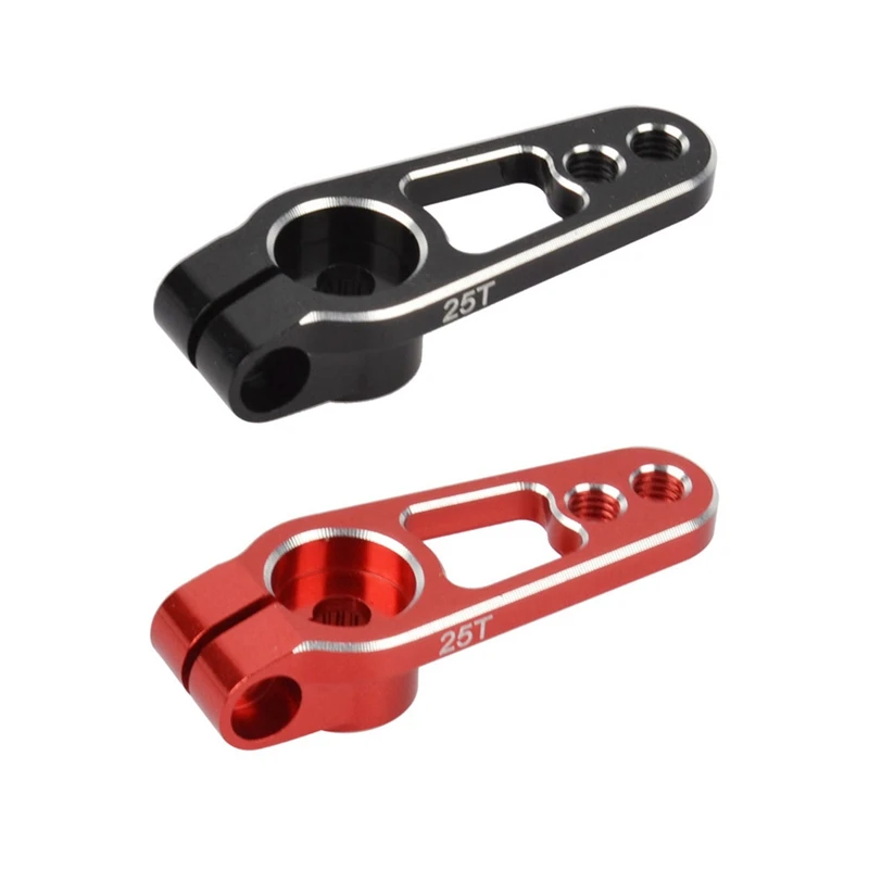 

Рулевой сервопривод из алюминиевого сплава 25T 31 мм для радиоуправляемой машинки, черный и красный цвета, 2 шт.