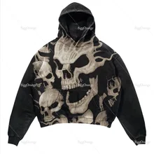 Oversized Letter Print Streetwear High Quality Zip Hoodie Vintage High Street Sweatshirt Goth Harajuku Jacket Y2k Hoodies Men 