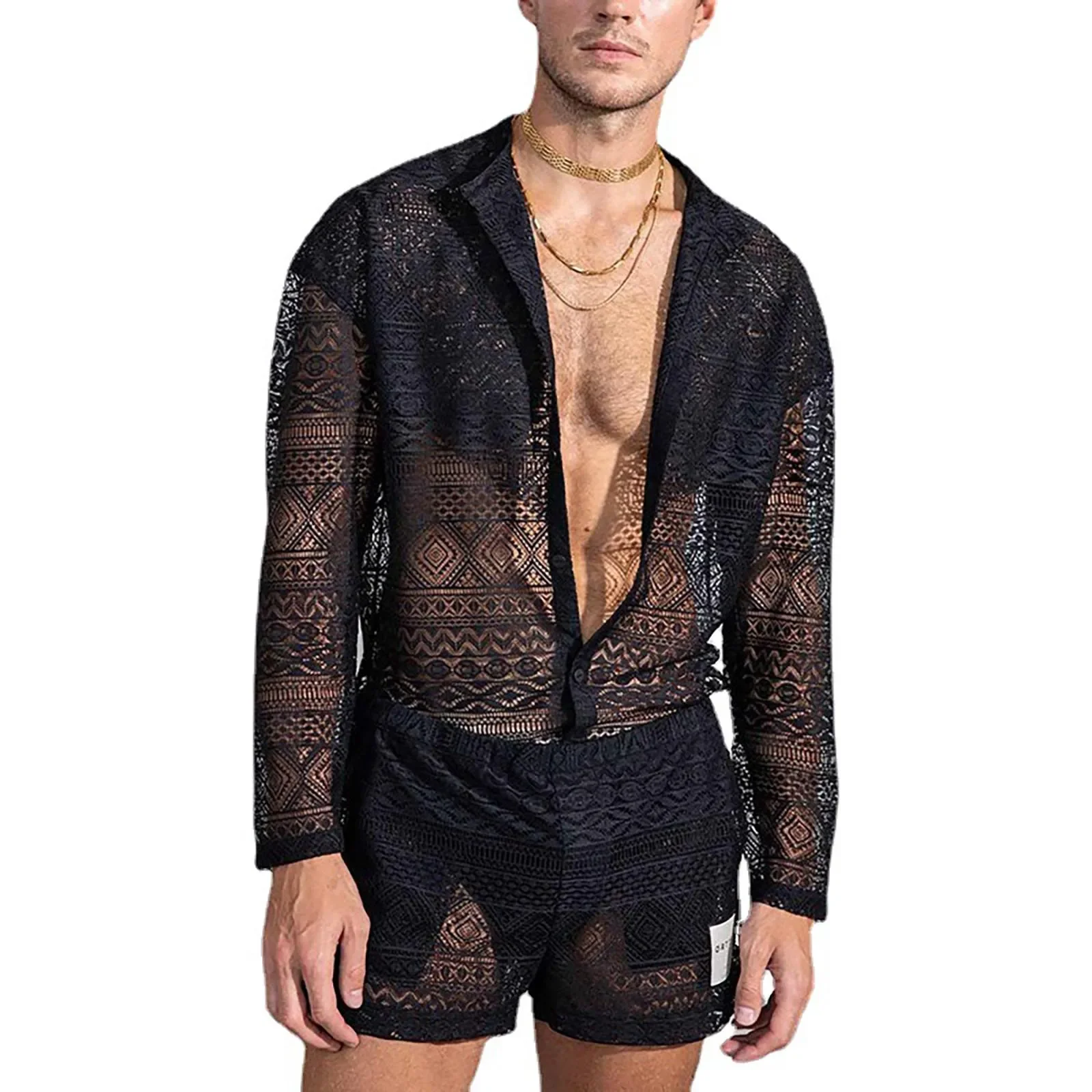 2024 New Long-sleeved Shirt Casual Shorts Fashion Men's Suit Men's Clothes with Suit Summer Suit Sportswear Mens Clothes
