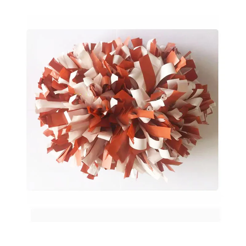1piece,Pompom Cheerleader Poms, Plastic Dusty Pink with Plastic Yellow, 4 ",6",8"