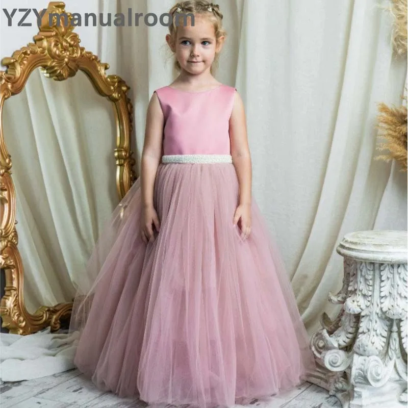 

Formal Birthday Party Dress For Kids Princess Gowns Flower Girl Dresses For Wedding Elegant Concert Party Banquet Bridesmaid