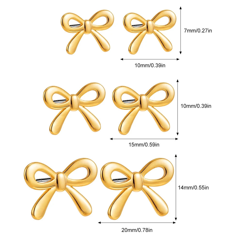 3pair/set Small Tiny Bow Earrings for Women Stackable Cartilage Multiple Piercing Ribbon Metal Stud Earring Fashion Jewelry 6 3pair/set Small Tiny Bow Earrings for Women Stackable Cartilage Multiple Piercing Ribbon Metal Stud Earring Fashion Jewelry - Image 6