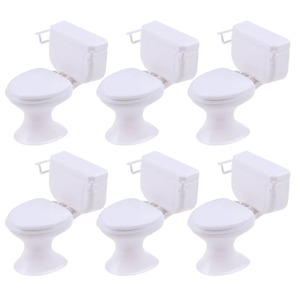 

Mini Toilet Seat Toy Doll House Furniture Miniature Bathroom Toilet Toy Tiny Cake Topper Bathroom Furniture Dollhouse