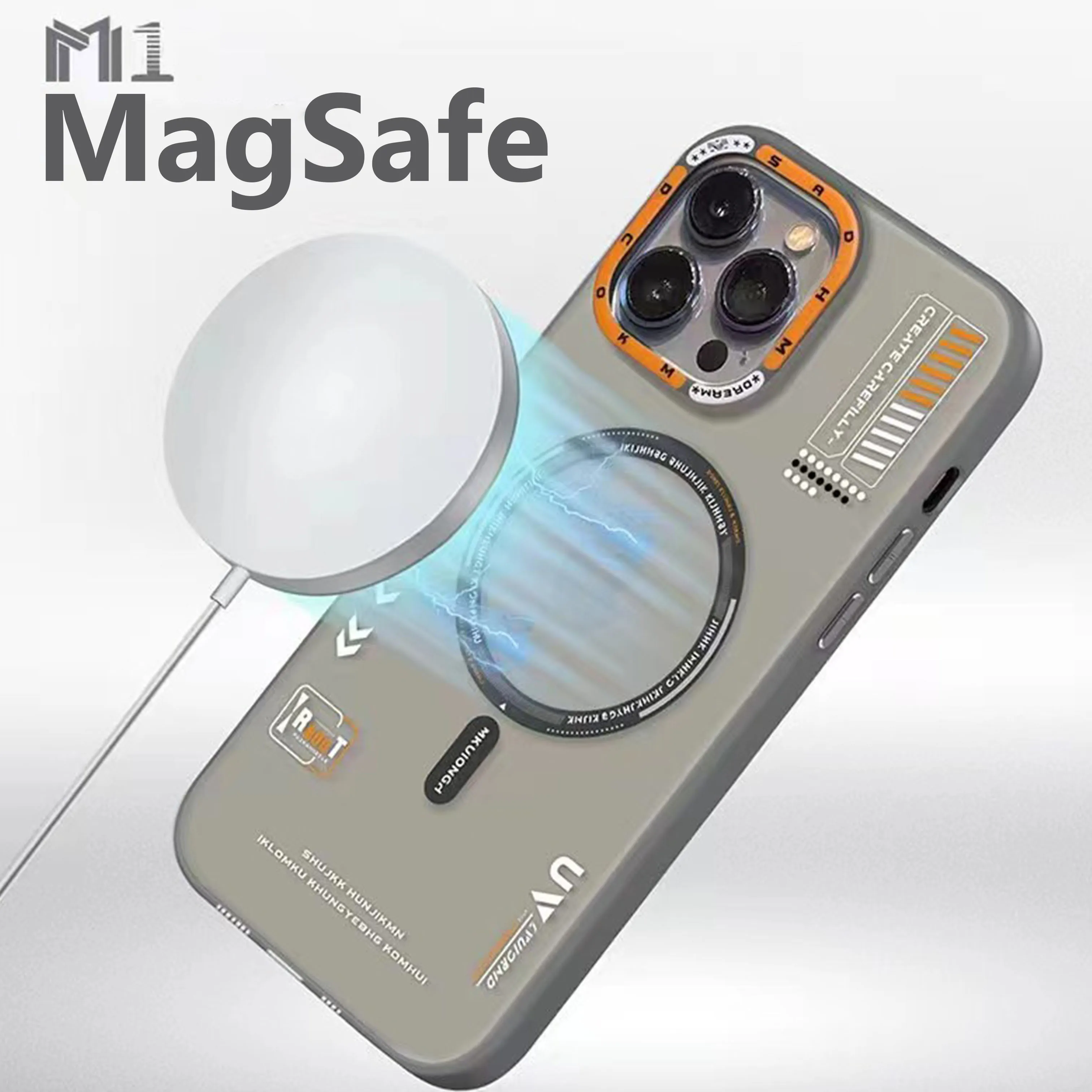 Luxury Magnetic Clear Phone Case with Magsafe Wireless Charge and Frosted Protector