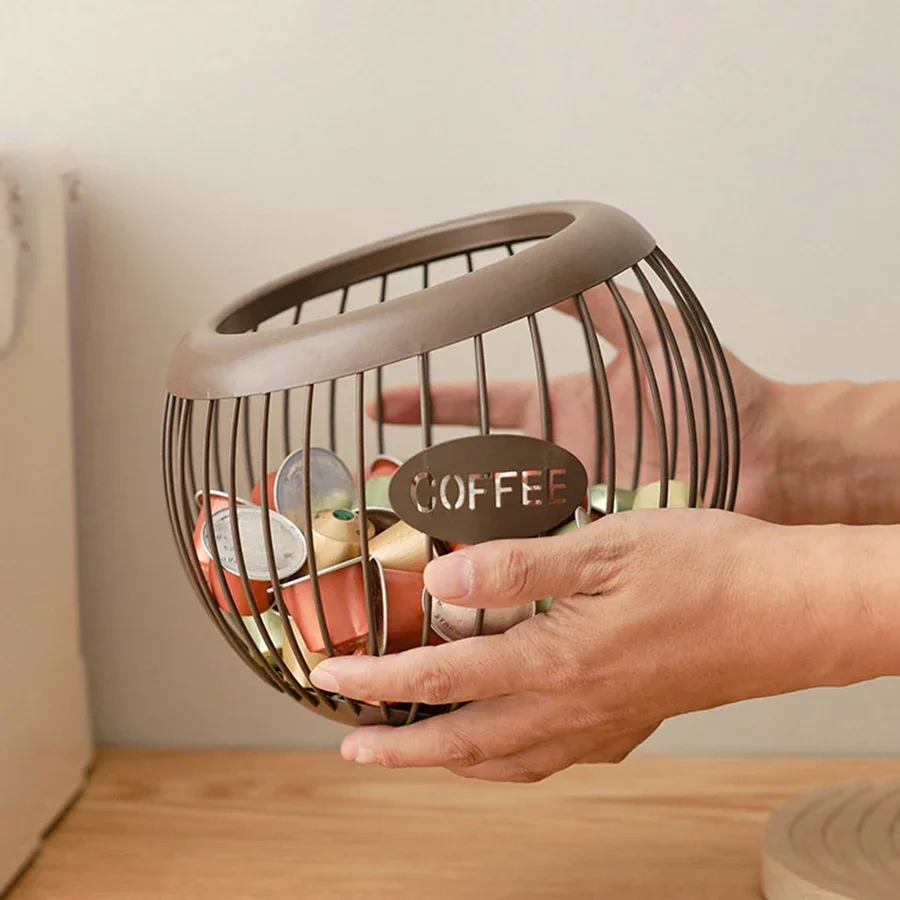 Multifunctional Iron Coffee Capsule Organizer Fruit Snack Storage Rack 3