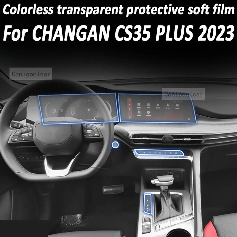 

For CHANGAN CS35 PLUS 2023 GearBox Panel Navigation Automotive Interior Screen Protective Film TPU Anti-Scratch Sticker Protect