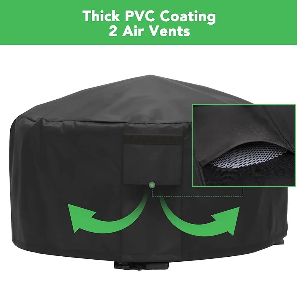 12 size Heavy 600D Waterproof Patio Fire Pit Cover BBQ Grill Cover Outdoor Garden Yard Round BBQ Table Covers UV Protector