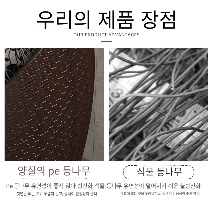 Description Picture 5 of itemOld Style Imitation Bamboo Egg Chair Iron Frame Single Sofa Balcony Leisure Bird's Nest Chair PE Rattan Weaving Home Furniture