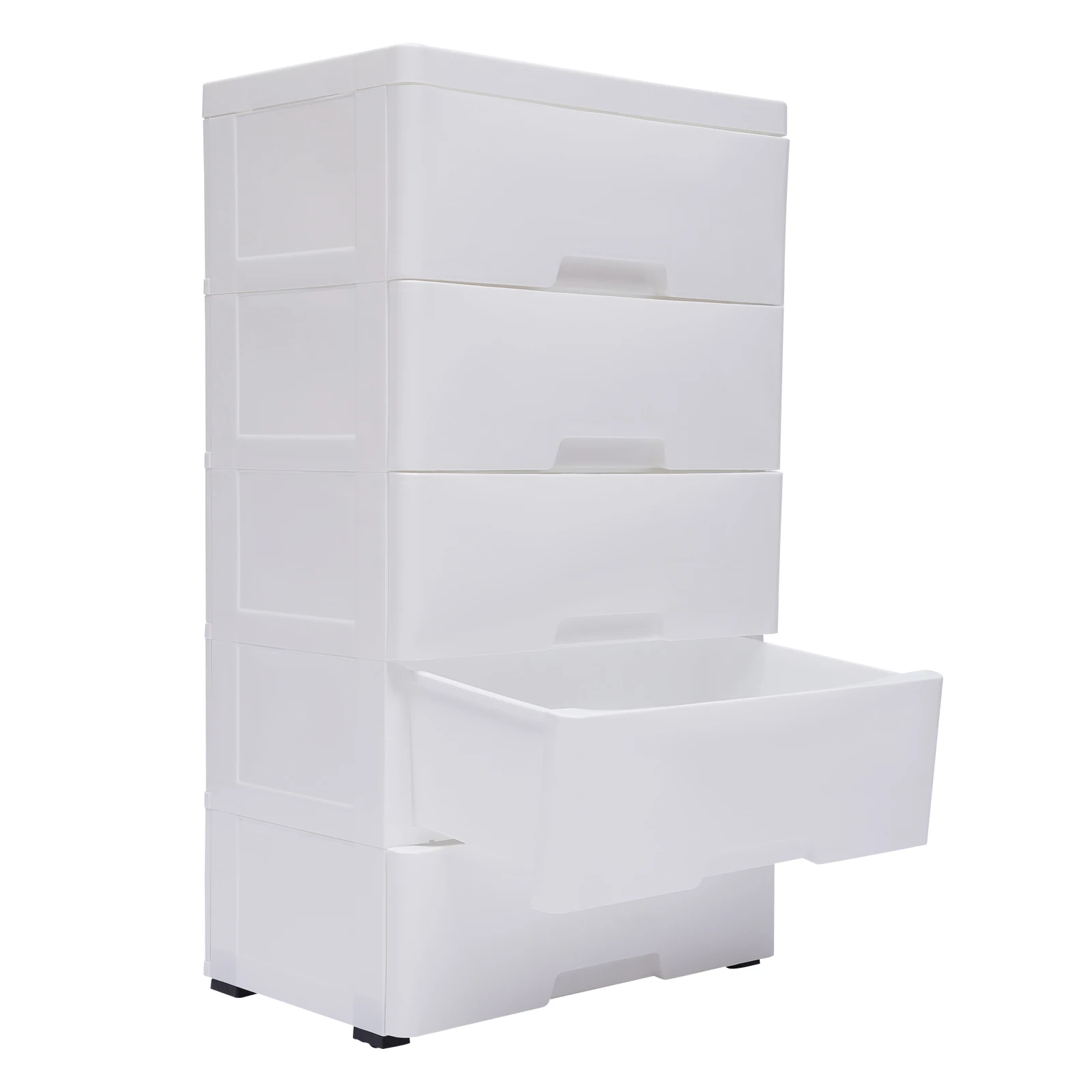 5-Drawer Rolling Storage Cabinet with Wheels Plastic Organizer with Locks 55lbs Capacity for Bedroom, Office, Bathroom