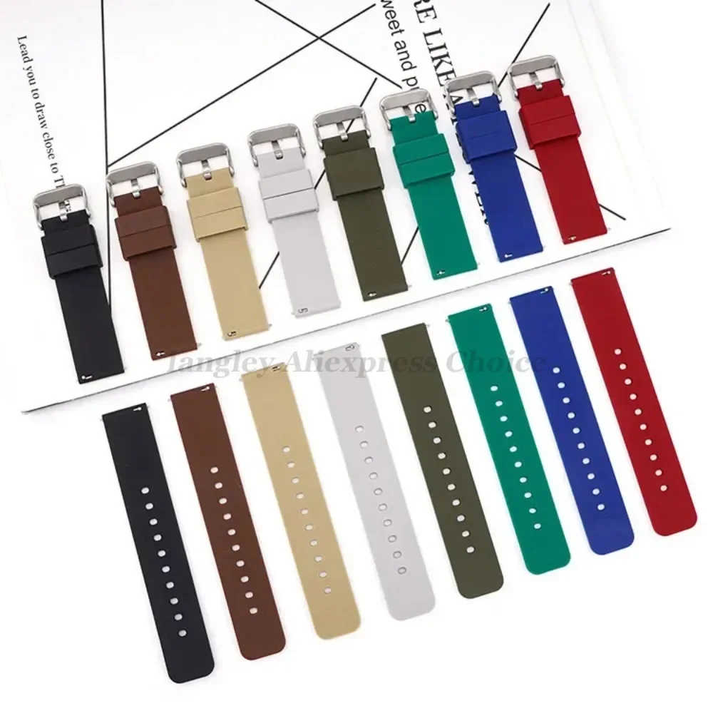 Silikon-Uhrenarmband, 14/16/18/19/20/22/24 mm, weiche Schnellverschluss-Gummi-Uhrenarmbänder für Samsung Galaxy für Garmin für Huawei Watch – Detail 10