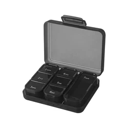 Compact Travel Pill Organizer with Large Capacity, Independent Compartments, and Easy Carry Design (Black)