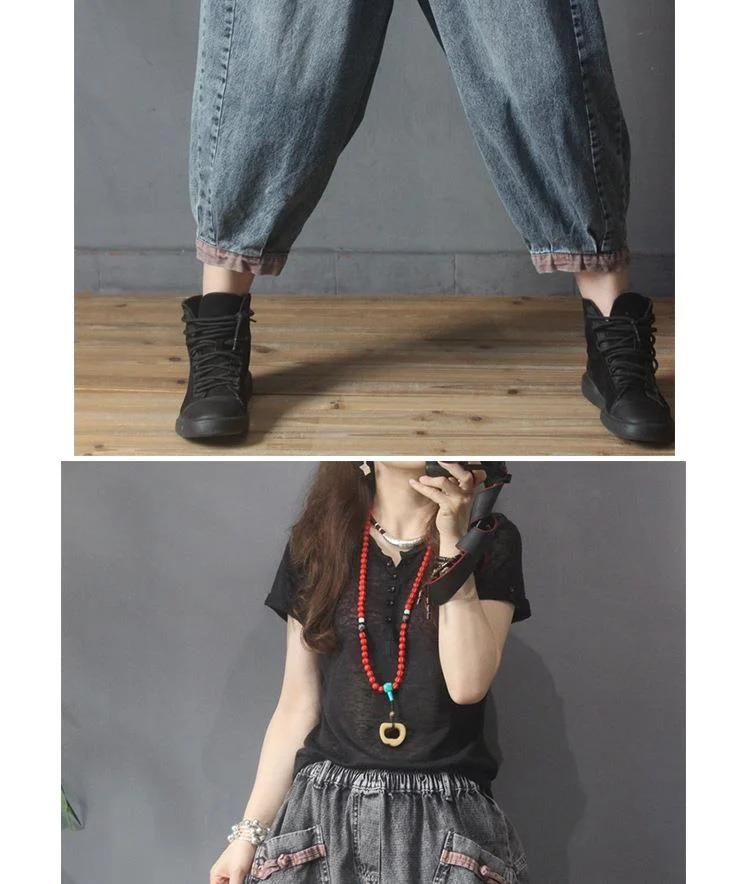 Damskie spodnie jeansowe haremki –,casual (British design)