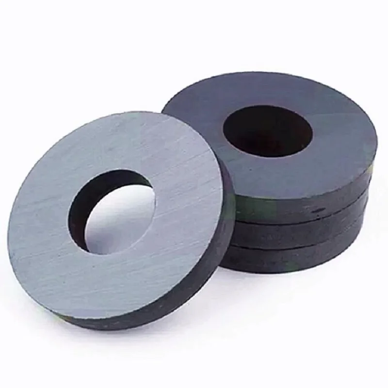 1/2/5/10 Pz/Lotto Y30 Magnete In Ferrite Ad Anello 50*10Mm Foro 25Mm Magnete Permanente 50Mm X 10Mm Altoparlante Rotondo Nero 50 X10 50-25X10Mm