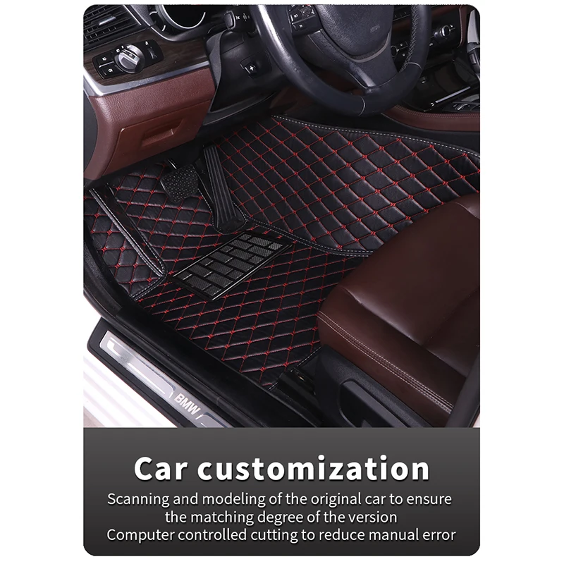 Custom Leather Car Floor Mats For Toyota Yaris 2008 2009 2010 2011 2012  2013 Automobile Carpet Rugs Foot Pads Accessories