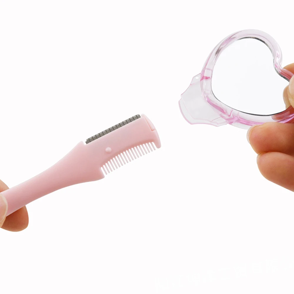 1Pcs Safe with mirror Ladies Face Shaver Eyebrow Trimmer Blade Anti-Scratch Razor Makeup Tools Eyebrow Trimmer Face Razor for Wo