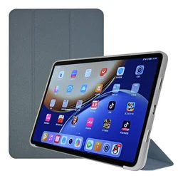 Premium 10.1 Inch Folio PU Leather Soft TPU Flip Tablet Case Cover for Teclast M50 Plus (Gray)