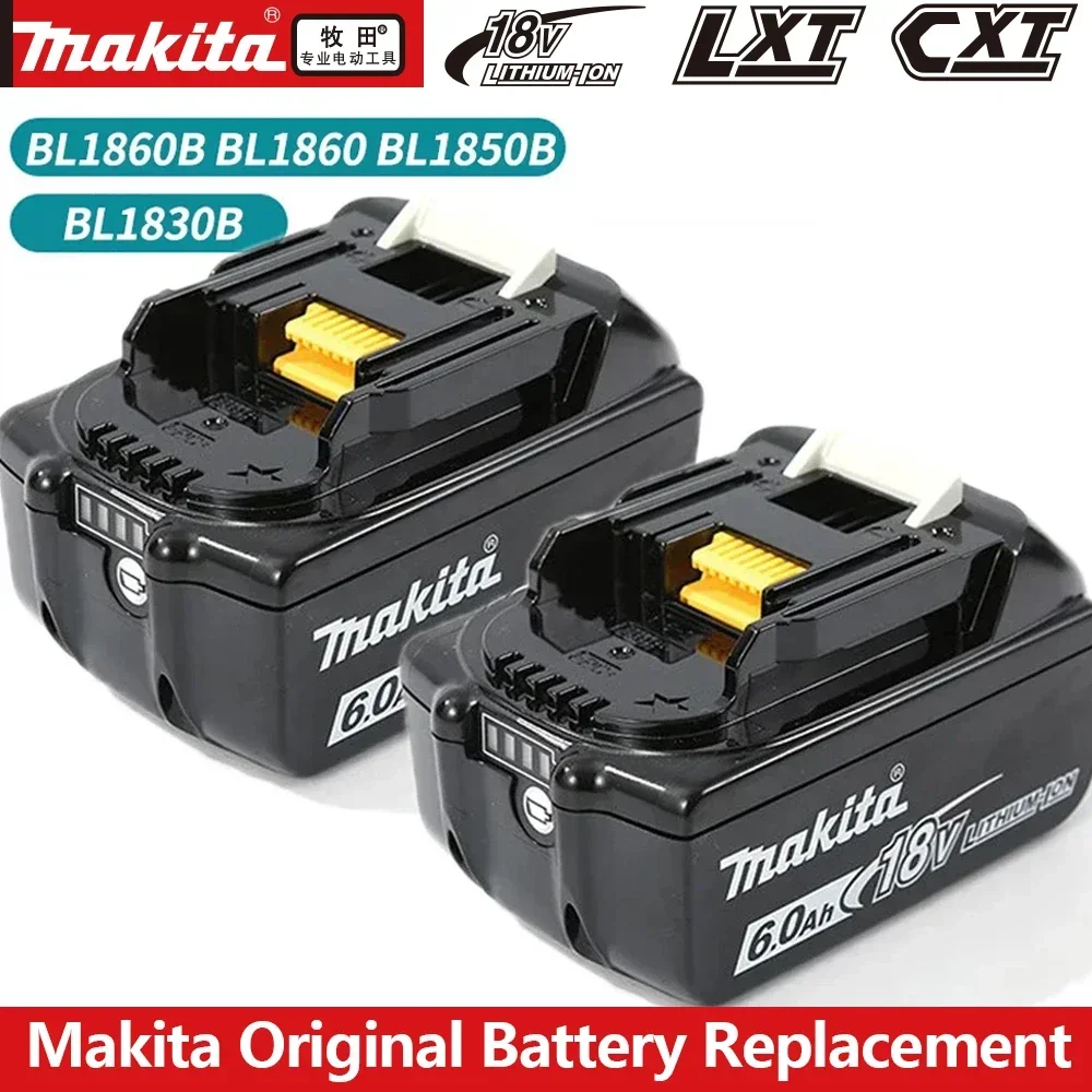 

Genuine Makita 18V Battery 6Ah Rechargeable Power Tools Battery 18V makita with LED Li-ion Replacement LXT BL1860B BL1860 BL1850