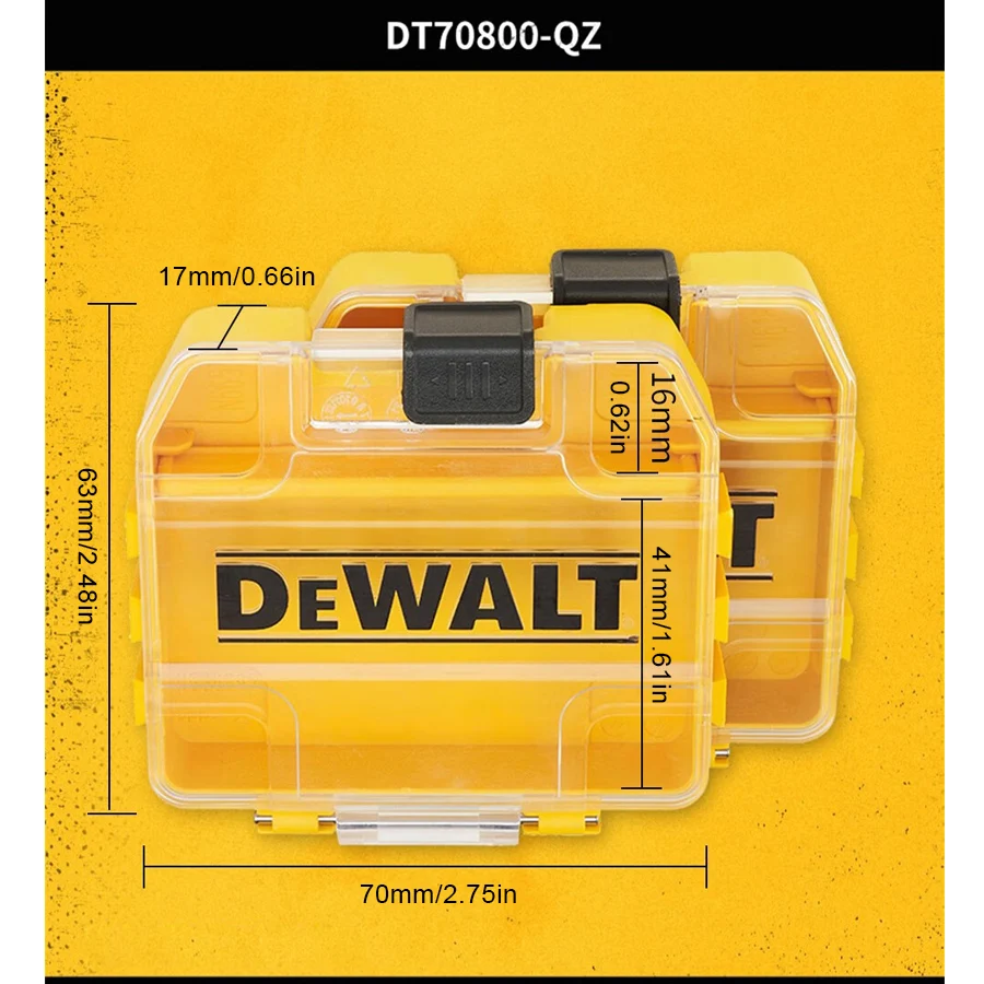 Dewalt DT70800 스크루 드라이버 비트 부품 보관함 전동 공구 액세서리 견고한 보관 케이스 대량 도구 상자