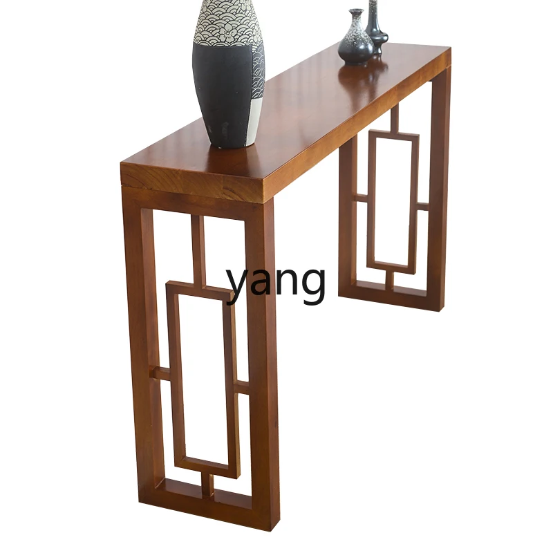 

LMM New Chinese Style Solid Wood Console Foyer Entrance Cabinet a Long Narrow Table Pieces Altar Incense Burner Table