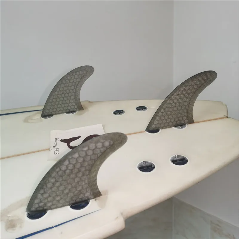 New Surfboard Fins 3PCS Set For BiLong FCS Box GX size Fiberglass Honeycomb with Carbon XS size Hot Sell Surf Fin Tri Fin